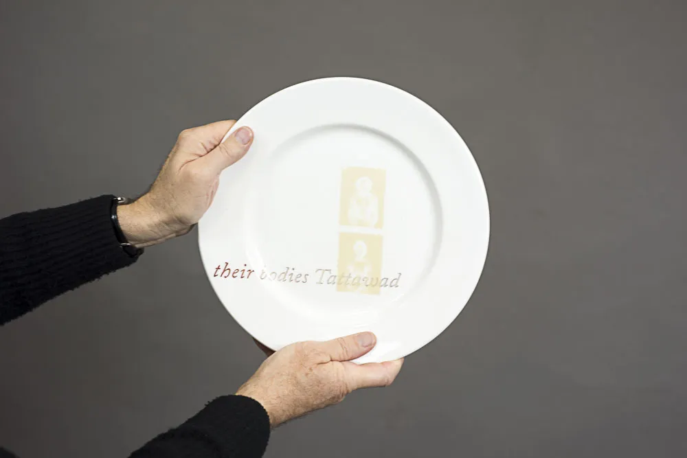 Stephen Dixon & Berthold Schoene, Tales of sails, 2017Ceramic plates with transfer print