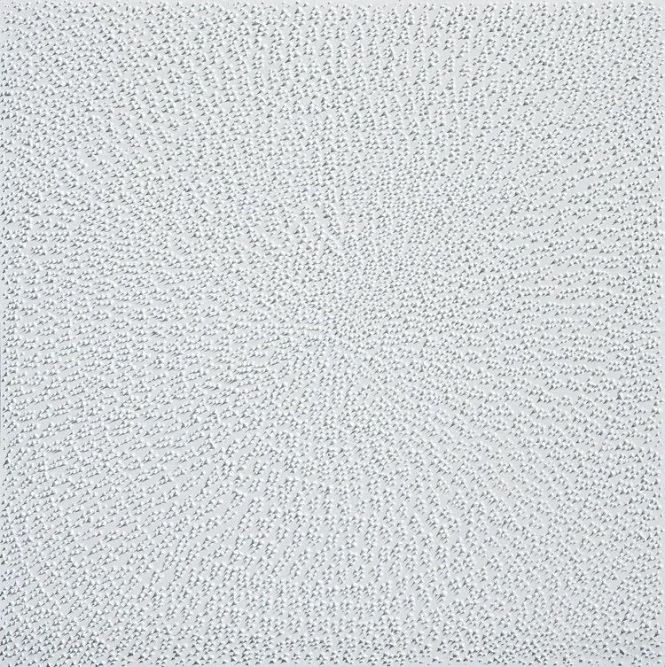 White Spike Oil on Canvas Painting by Jennifer Pinder