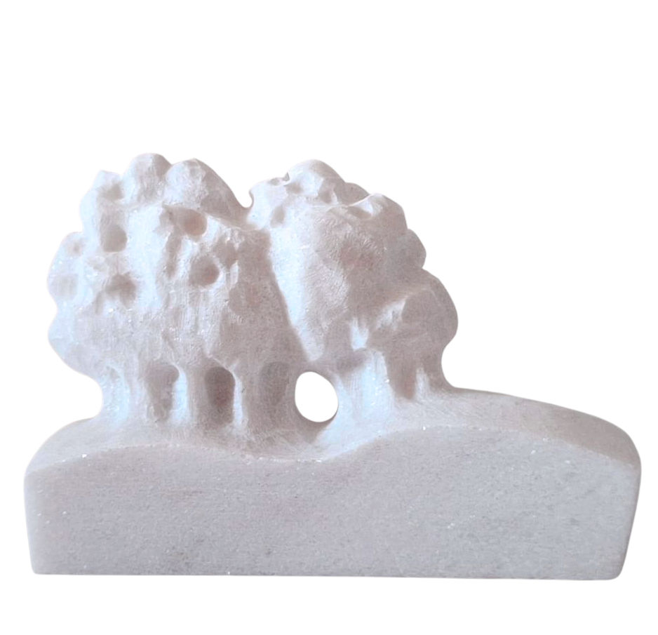 Outcrop II White Marble Sculpture by Filipe Curado