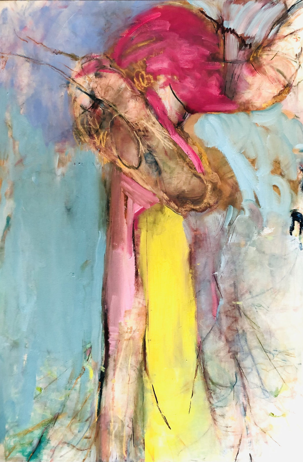 Daphne Two-Faced (Hyde side)  Henri Roché soft pastels on stretched canvas  150 x 100  2018 - 2023