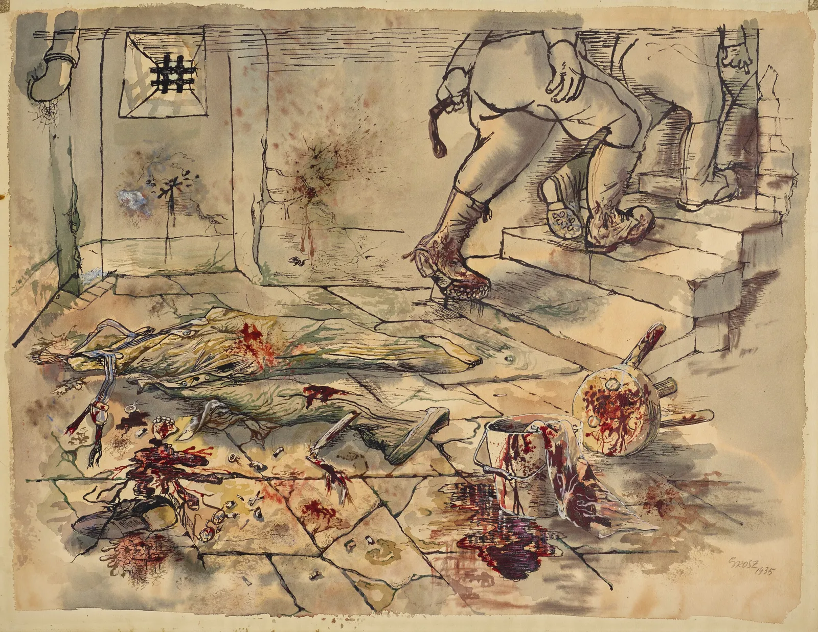 George Grosz, Nach dem Verhör, 1935