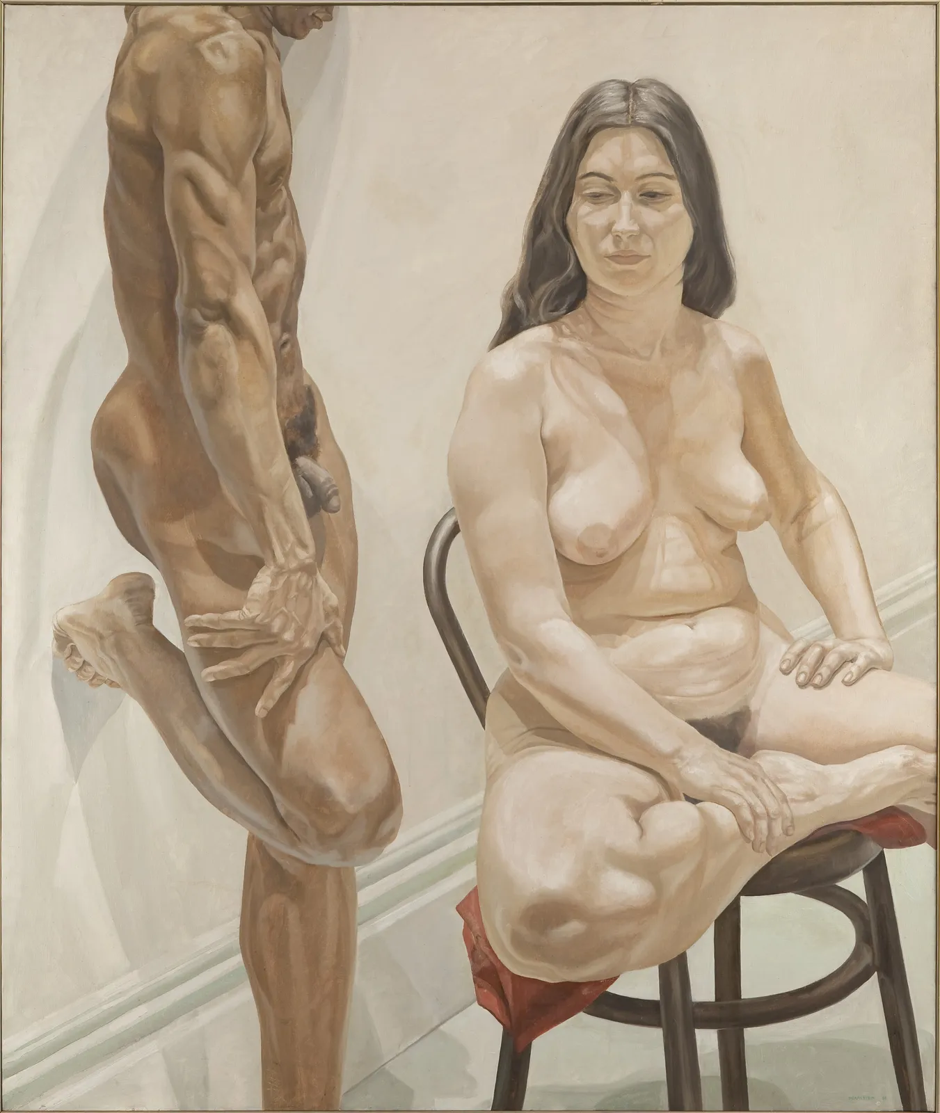 Philip Pearlstein, Standing Male, Sitting Female Nudes, 1969