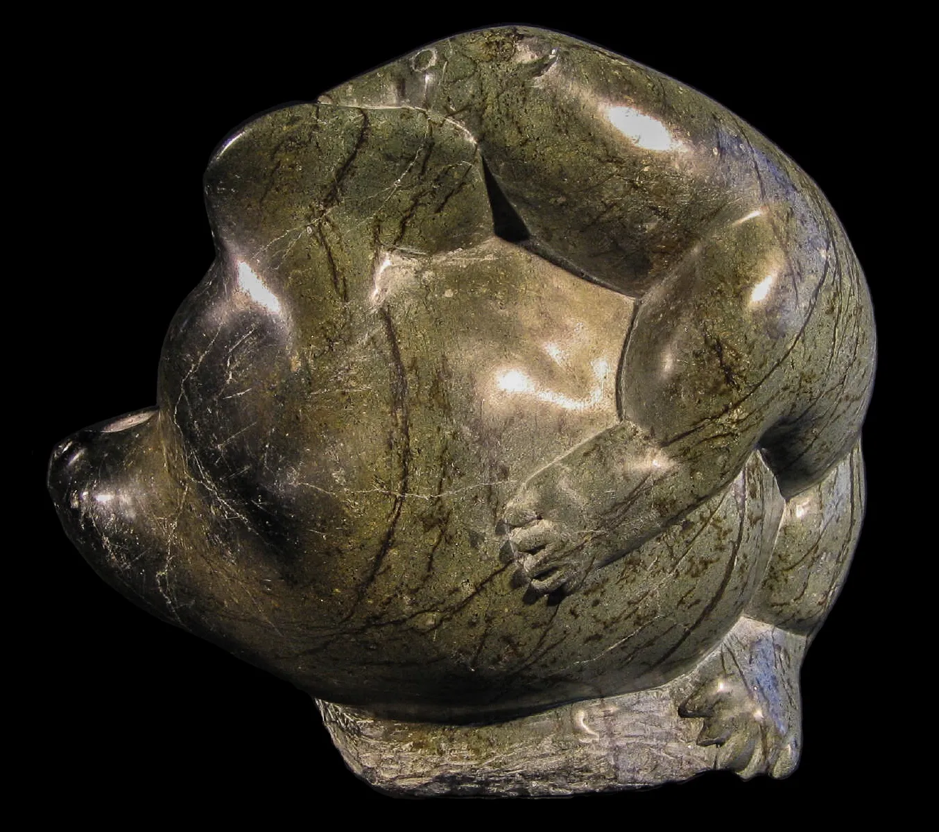 Bear and Walrus by Inuit Artist Eyeseak Kow, Cape Dorset, c. 1972