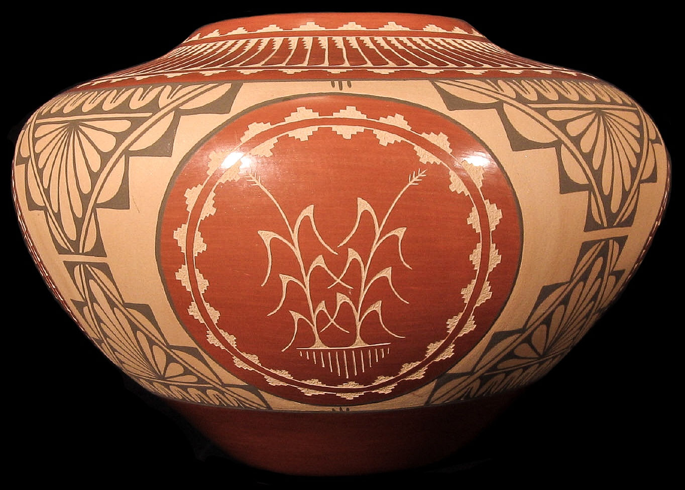 Alvina Yepa , Jemez Pueblo Incised Redware Pot by Alvina Yepa, 1998