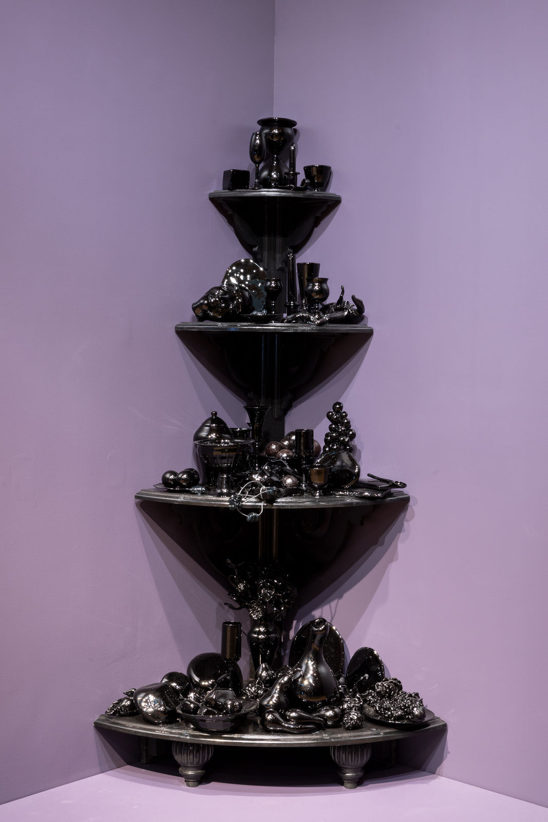 Installation image of Beth Lipman: Collective Elegy, Museum of Arts and Design, New York, 2020; Photo by Jenna Bascom Photography; courtesy the Museum of Arts and Design, New York