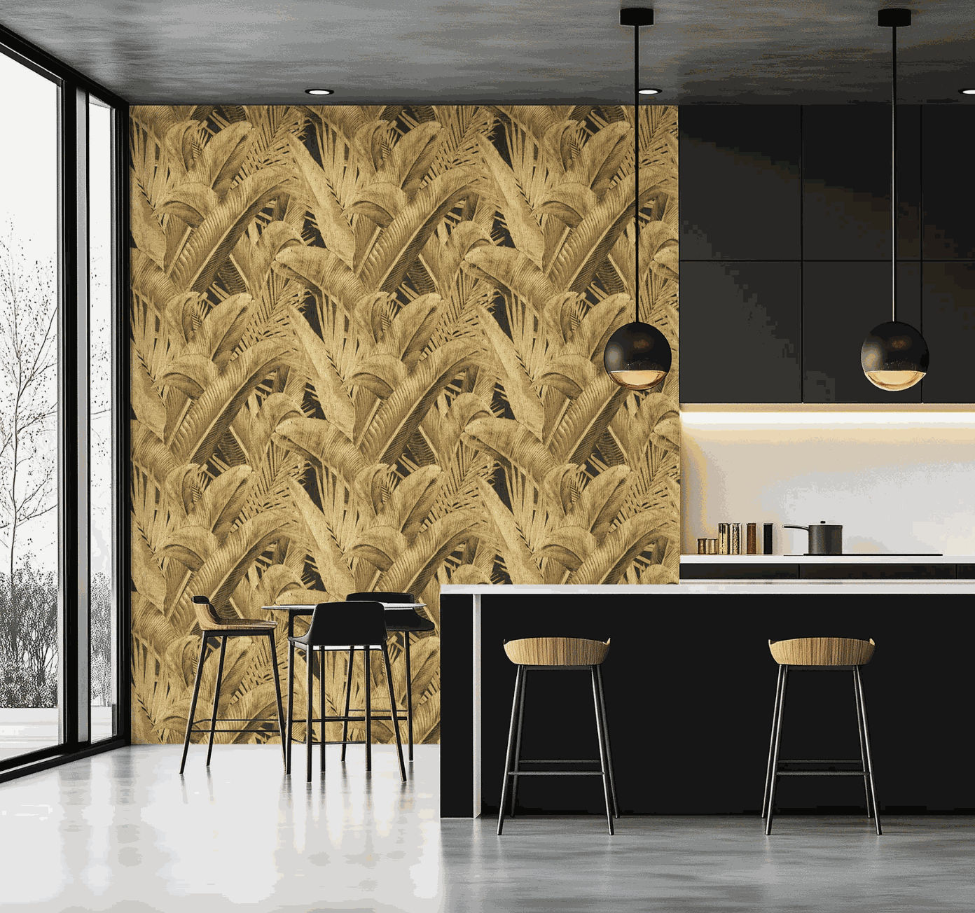 Carlos Betancourt, BETANCOURT Wallpaper and Murals series for CASAMONTE, glitter and gold series, 2025