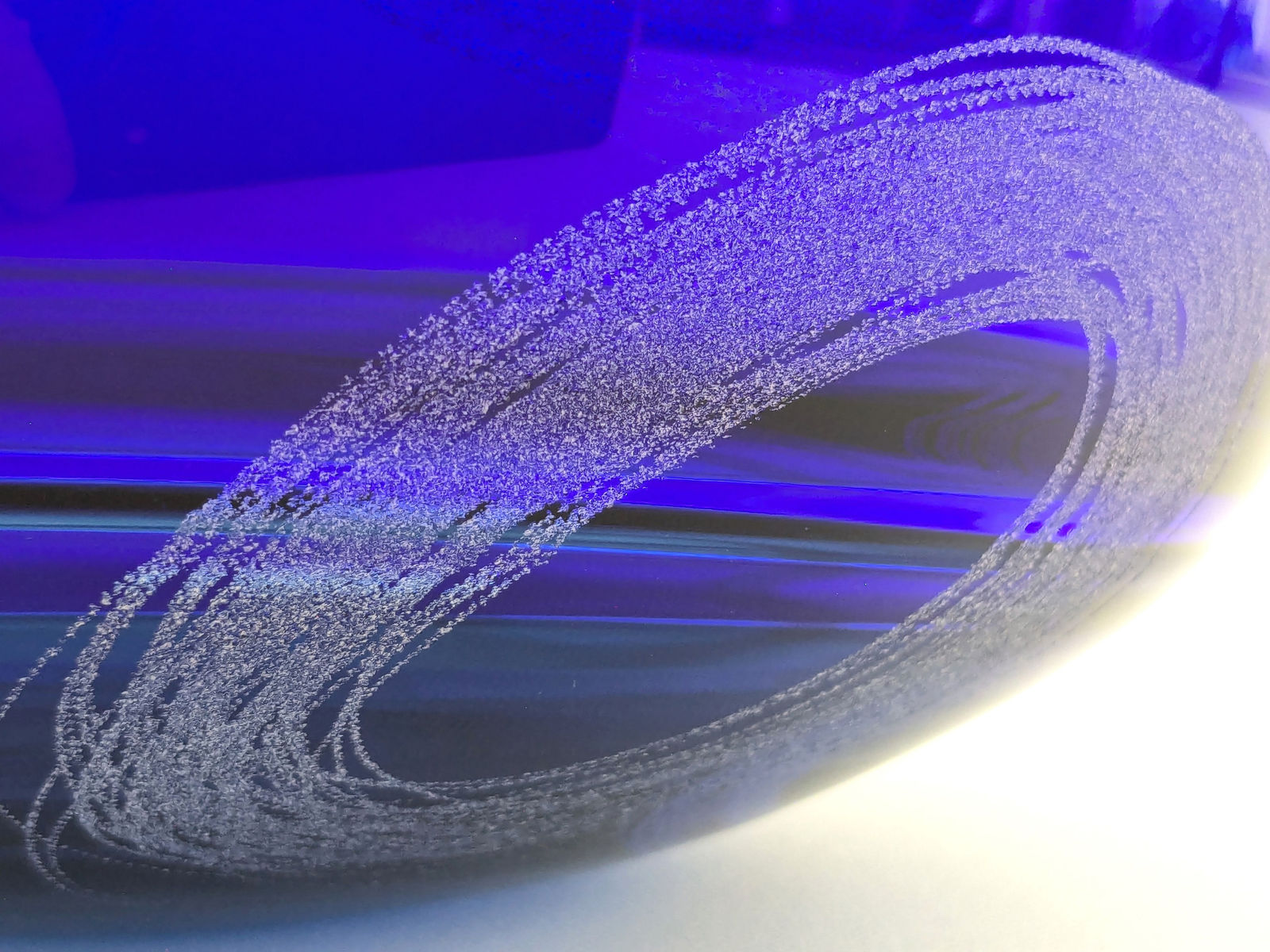 Stewart Hearn, Etched Encalmo Bowl (Steel with cobalt top), 2024