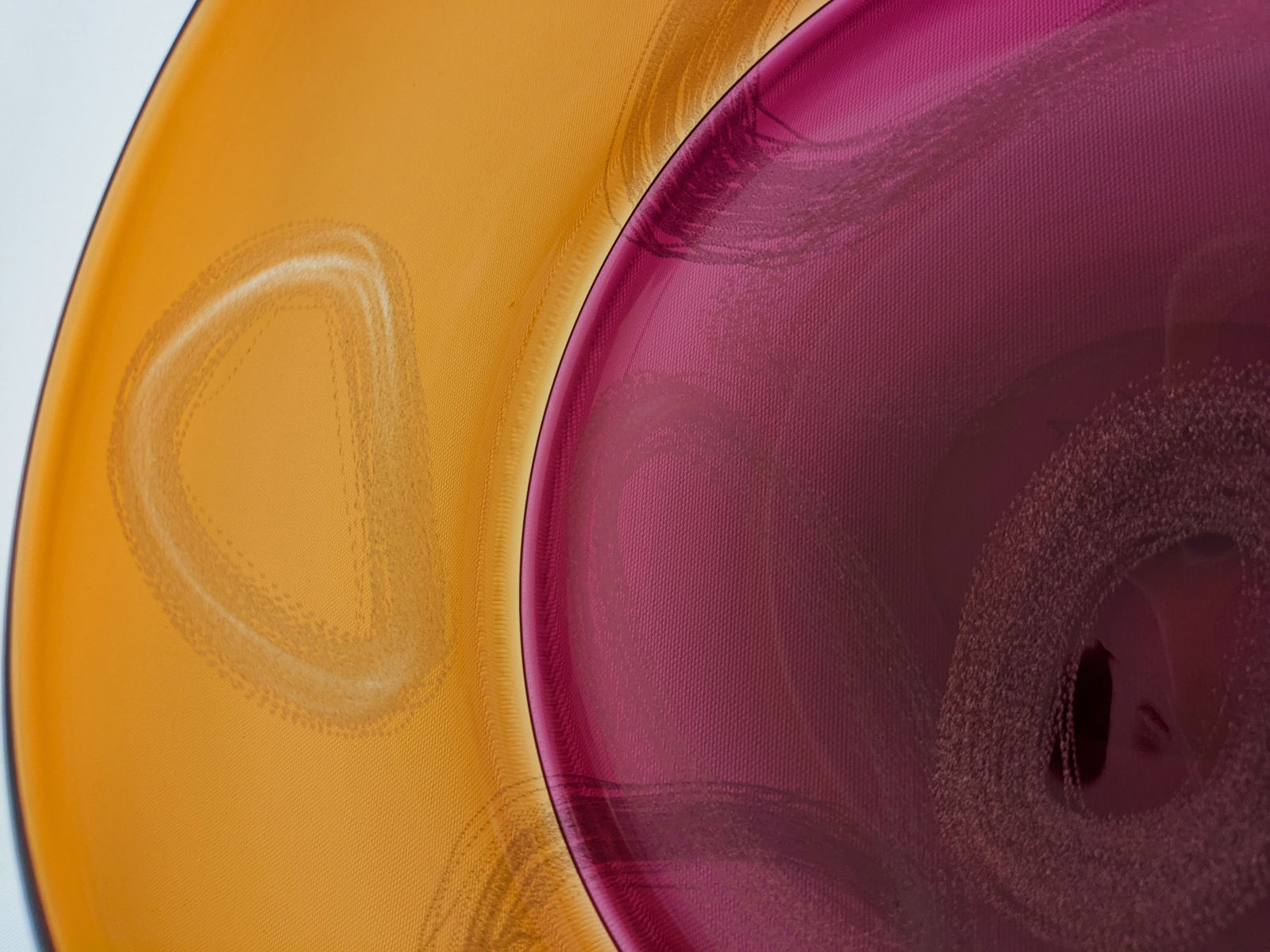 Stewart Hearn, Etched Encalmo Bowl (Antique rose with amber top) , 2024