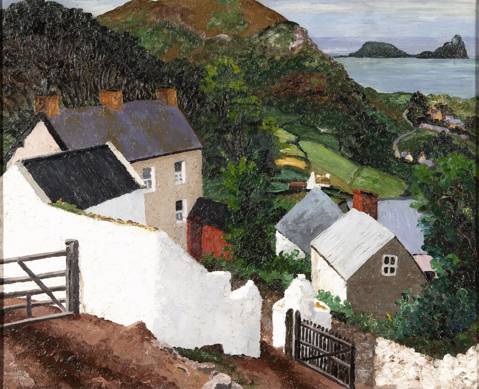Sir Cedric Lockwood MORRIS , Worms Head, Gower Pennisula, 1928