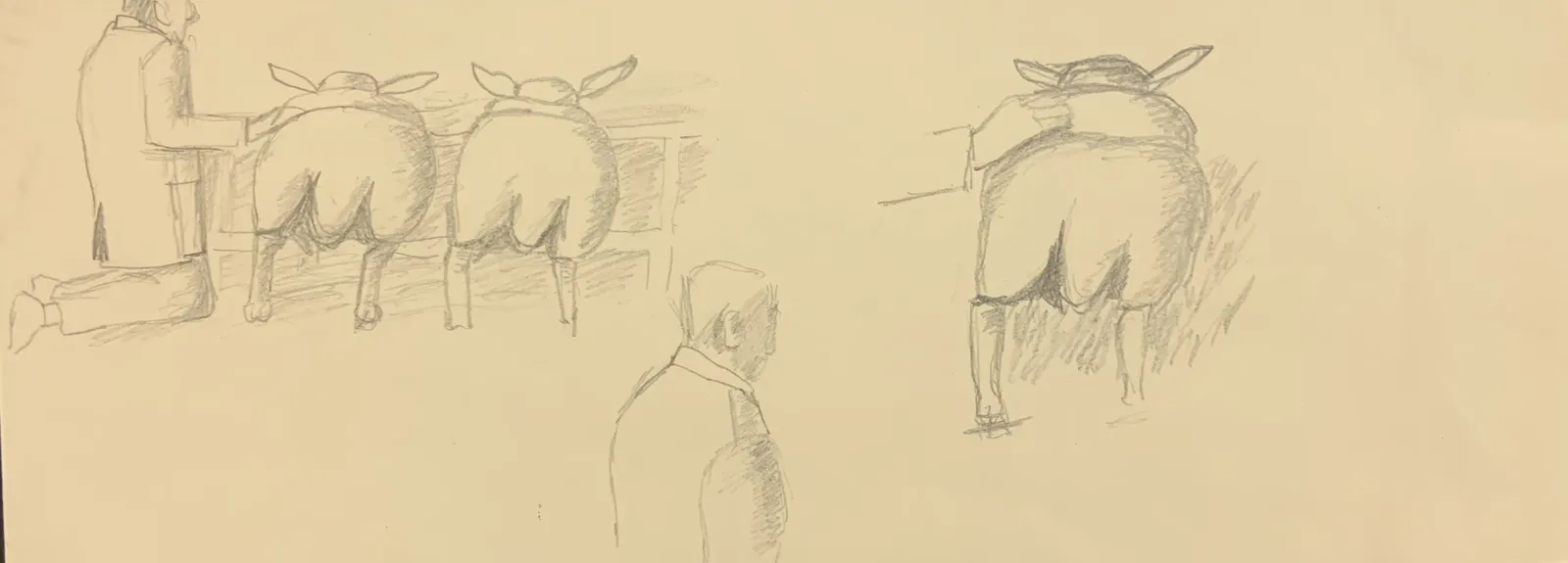 Mary Newcomb, Sheep with two men