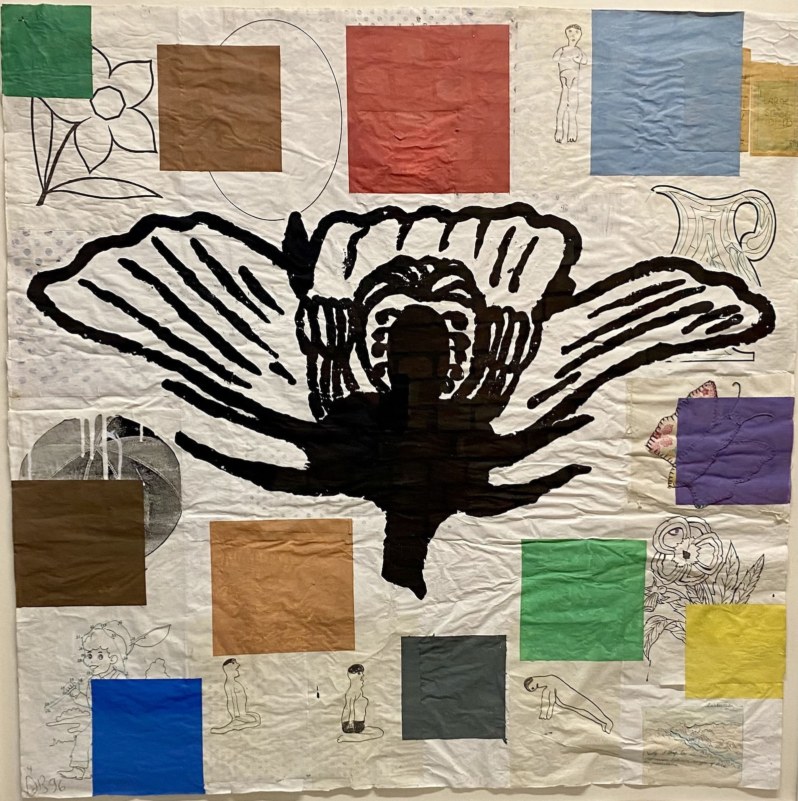 Donald Baechler, Abstract Composition with Burmese Flower No.4, 1996