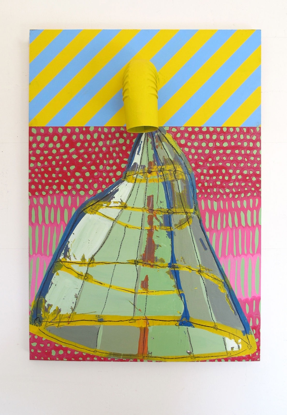 Horn, 2017 Acrylic, Pipe on wood 85 x 60 cm