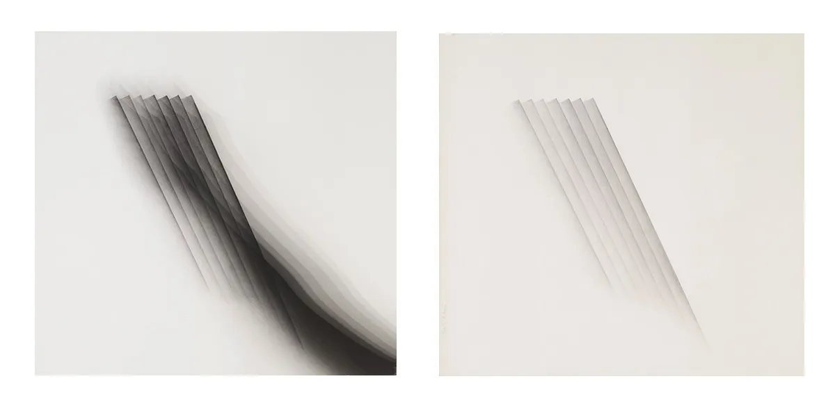 Blythe Bohnen, Seven Parallel Diagonal Motions Left, Recorded by graphite bar and camera, c.1975