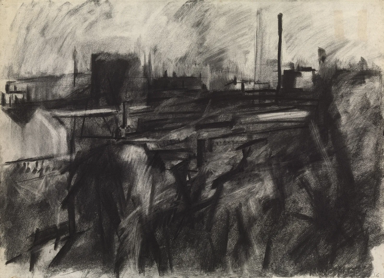 Greenwich, Looking Down River, 1960