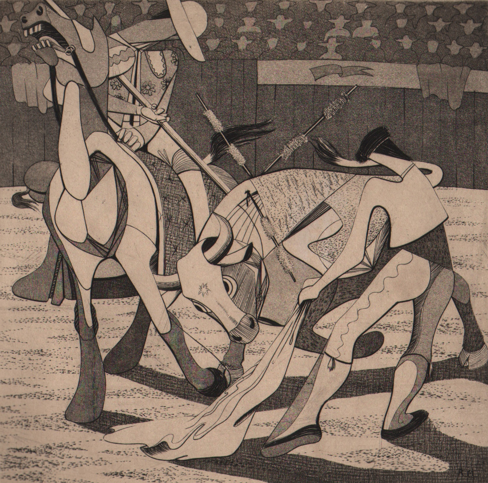 Roderick Mead, Untitled (Bullfight & Europa & the Bull), c. 1936