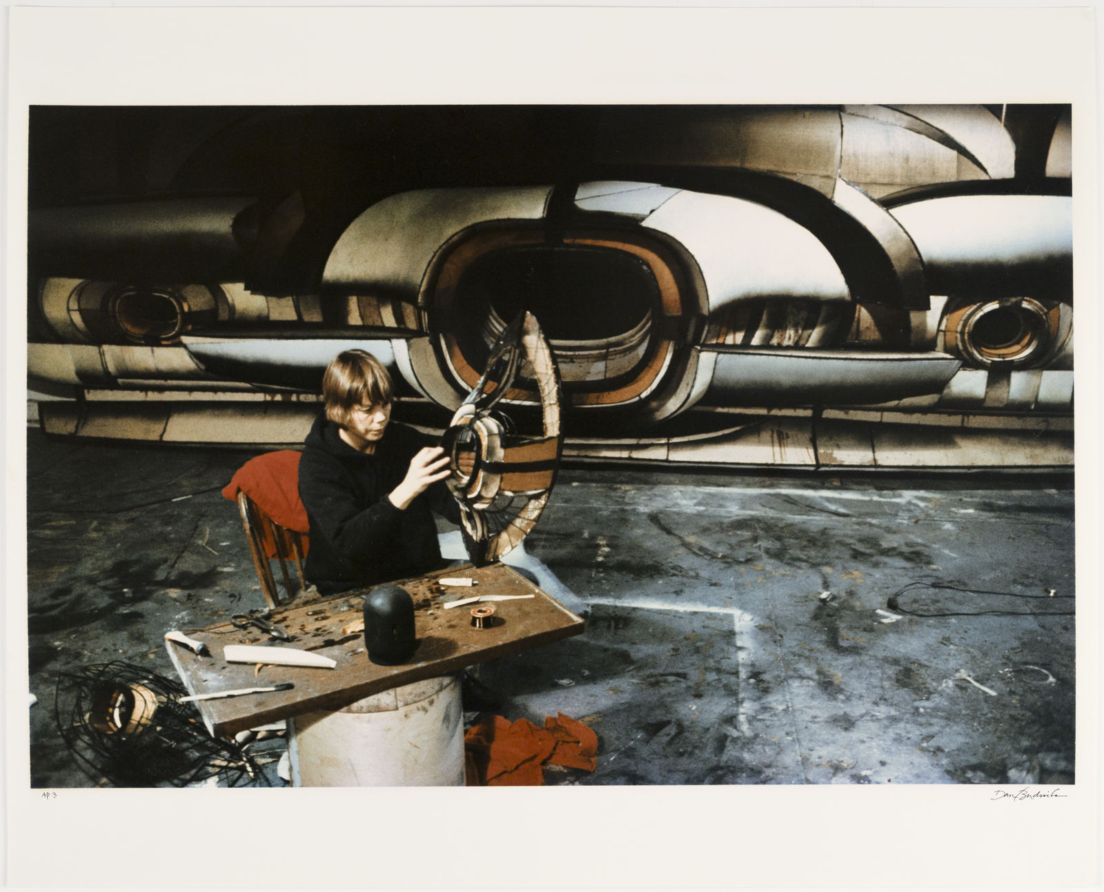 Dan Budnik - Picturing Artists (1950s - 1960s), 40 Dye Transfer Prints, Artist Proof Set, Lee Bontecou - with 'Untitled' wall relief, Wooster Street studio, New York, 1964