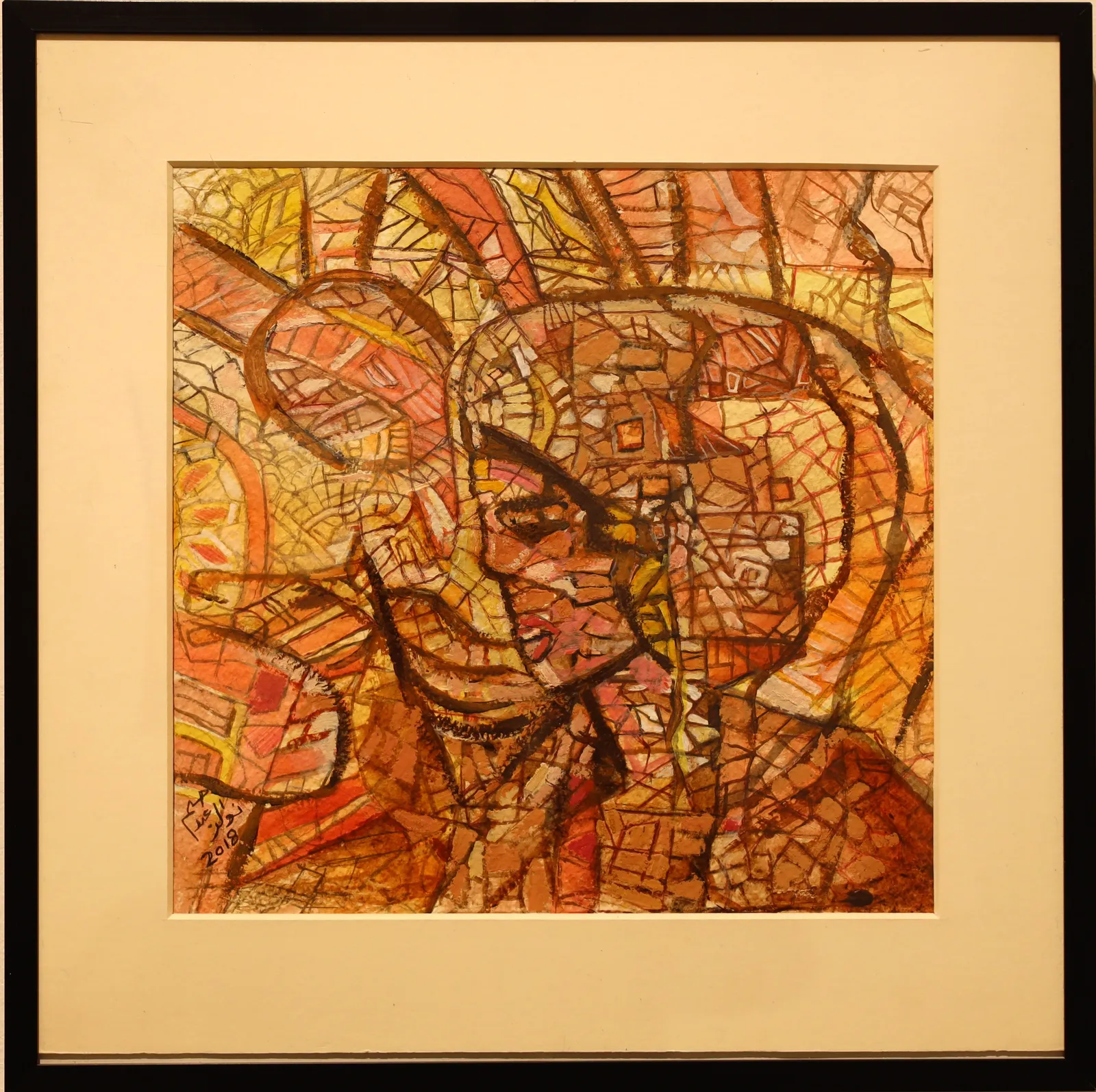 Nawal Abdelrahim, Acrylic on card, 23x23cm