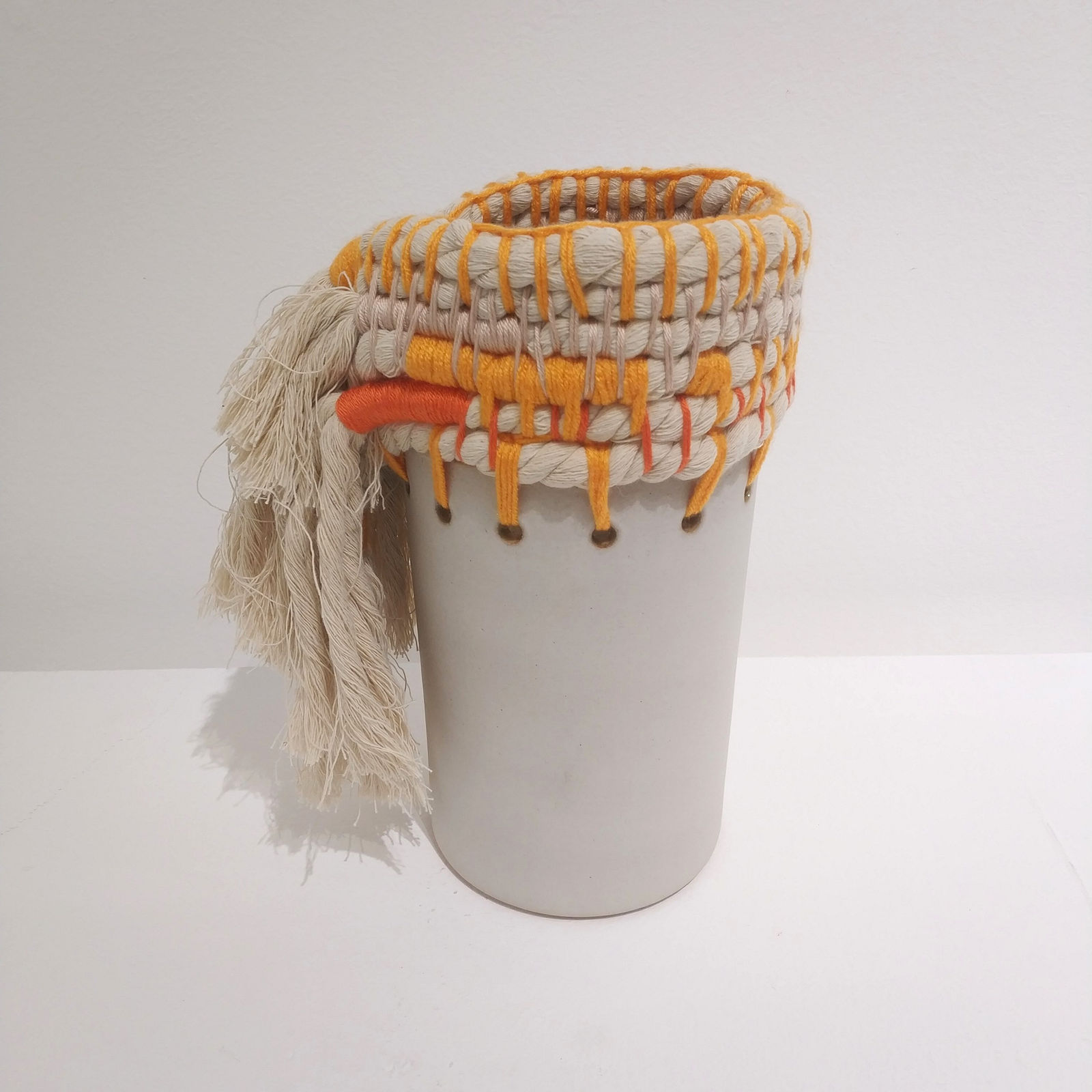 Clay with woven fabric, 2025, 22x15x12cm