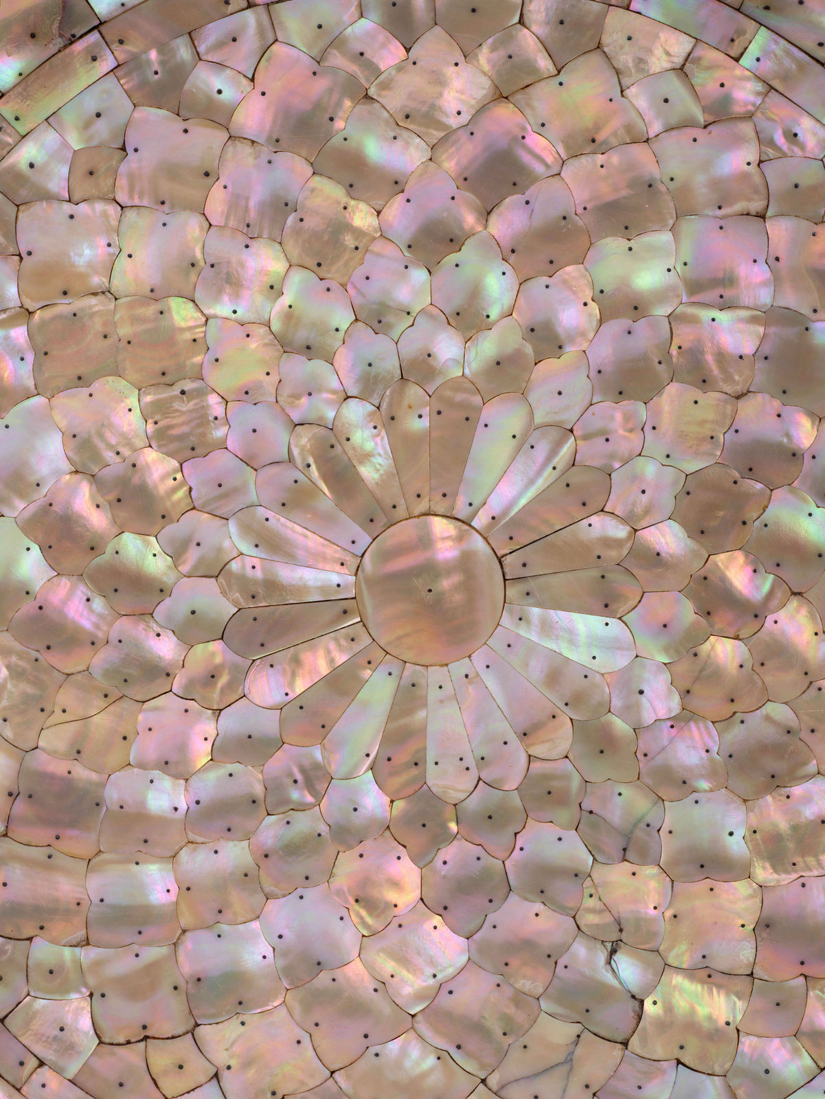 An Impressive Mother-of-Pearl Charger with European Silver-Gilt Mounts, Gujarat, early 17th century