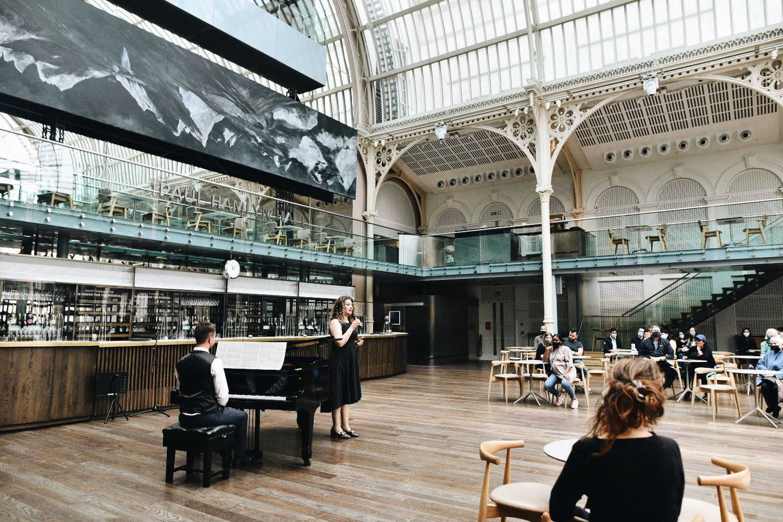 Installation view, Paul Hamlyn Hall, Royal Opera House, London, 4 September 2021. Photo: Laura Aziz