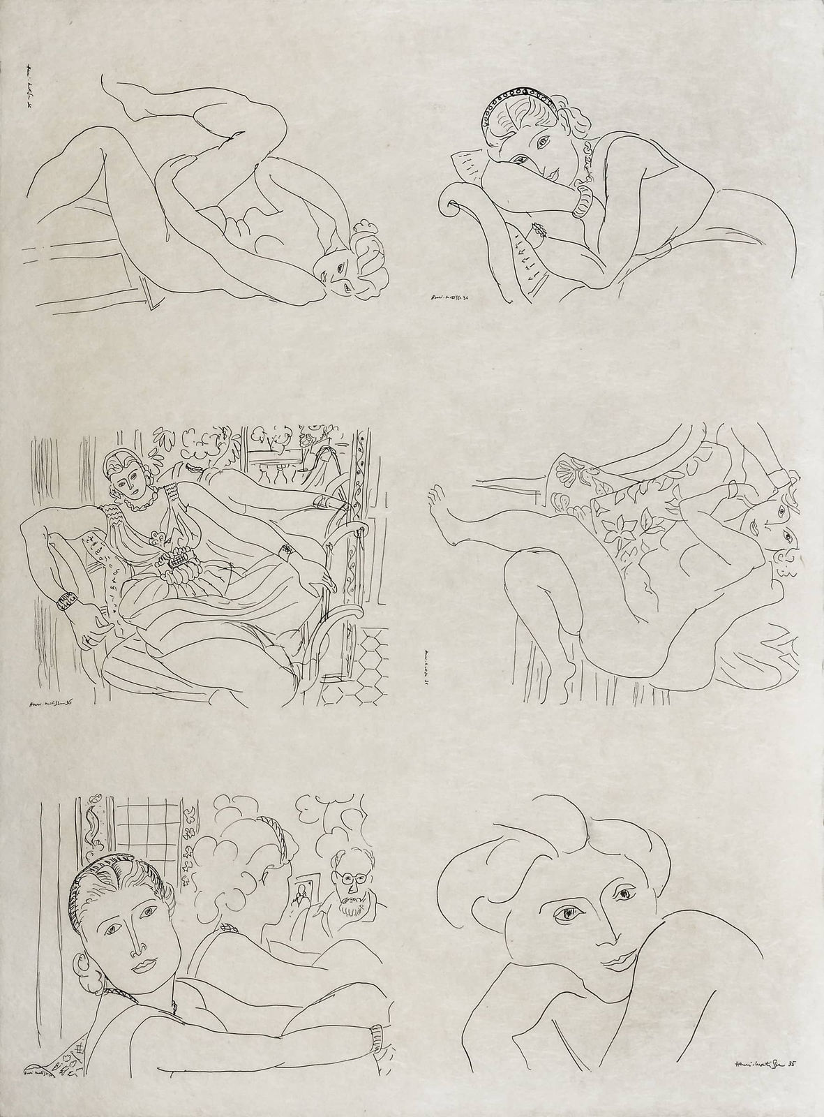 Henri MATISSE, Six portraits et nus féminins IV