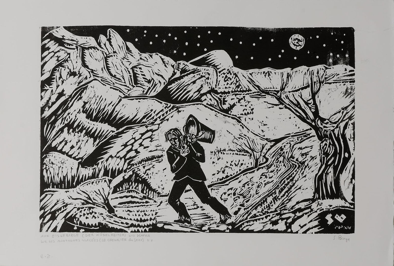 Sergio BIRGA, Sur les montagnes glacées (Le cavalier du seau), 2014