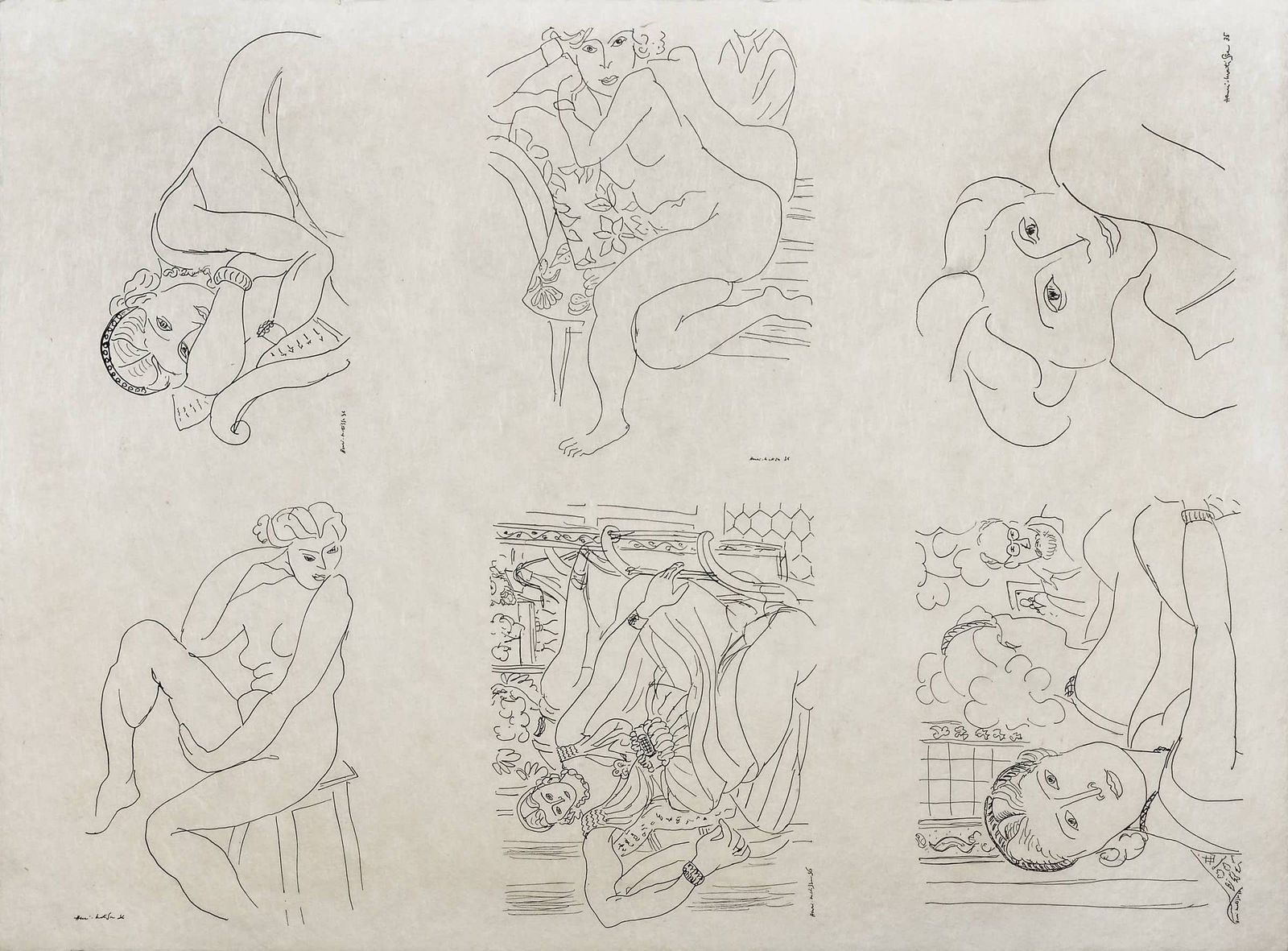 Henri MATISSE, Six portraits et nus féminins IV