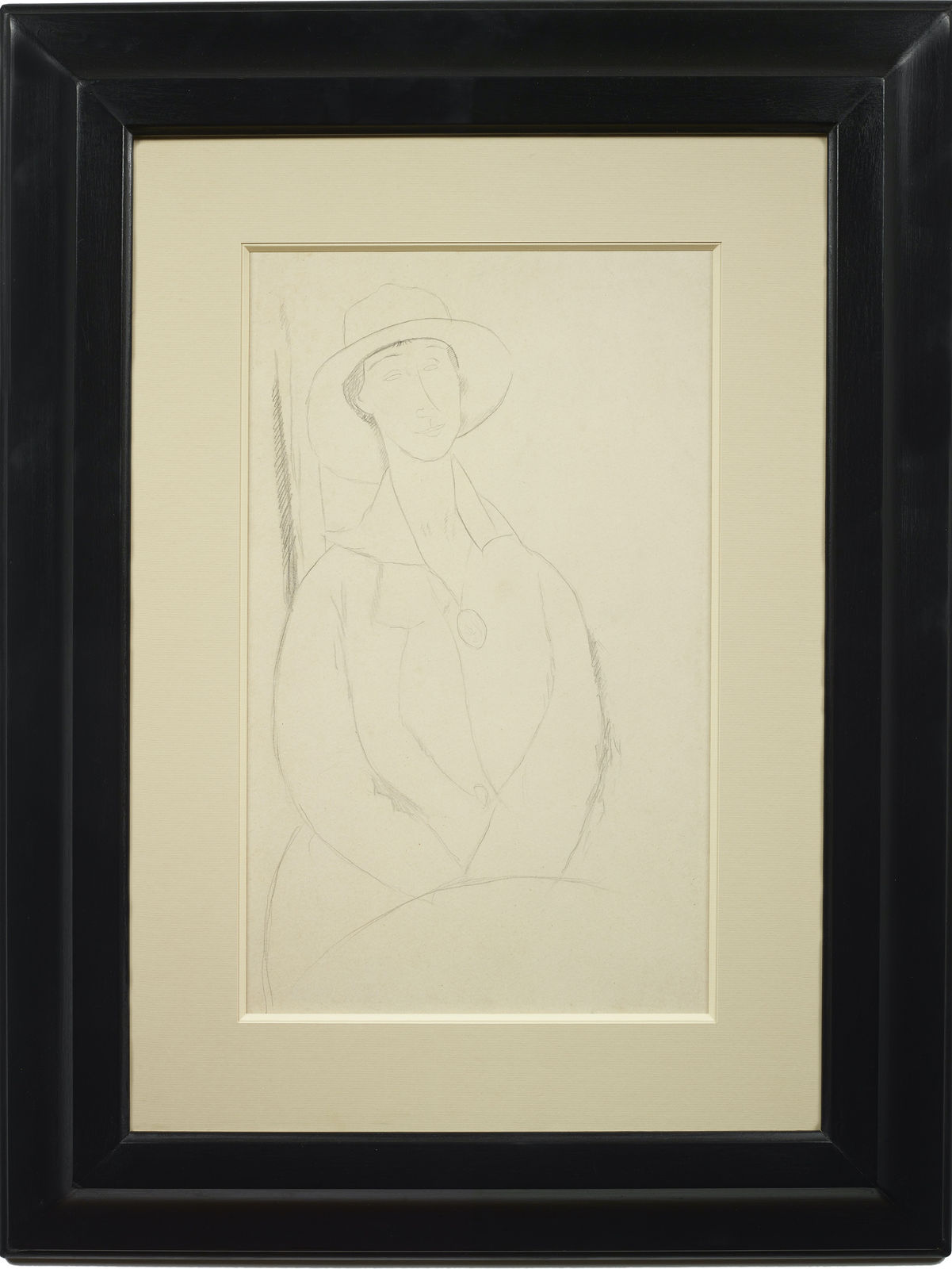 La Zborowska (Hanka Zborowska), Jeune femme au chapeau et au médaillon