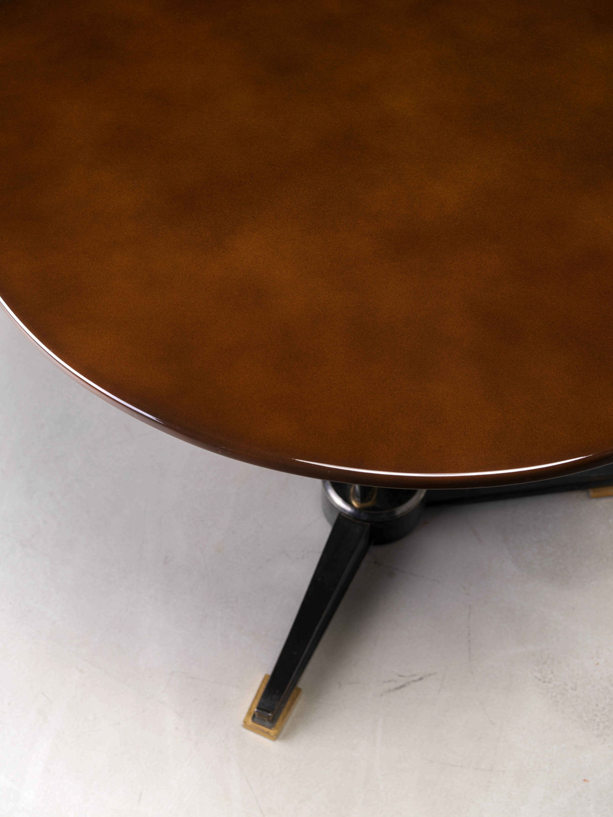 Maison Leleu Jules & André, Circular Lacquer Table, 1955