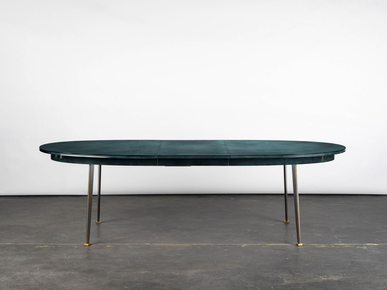 Maison Leleu Jules & André, Oval Dining Table with Set of Ten Chairs, Circa 1964-66