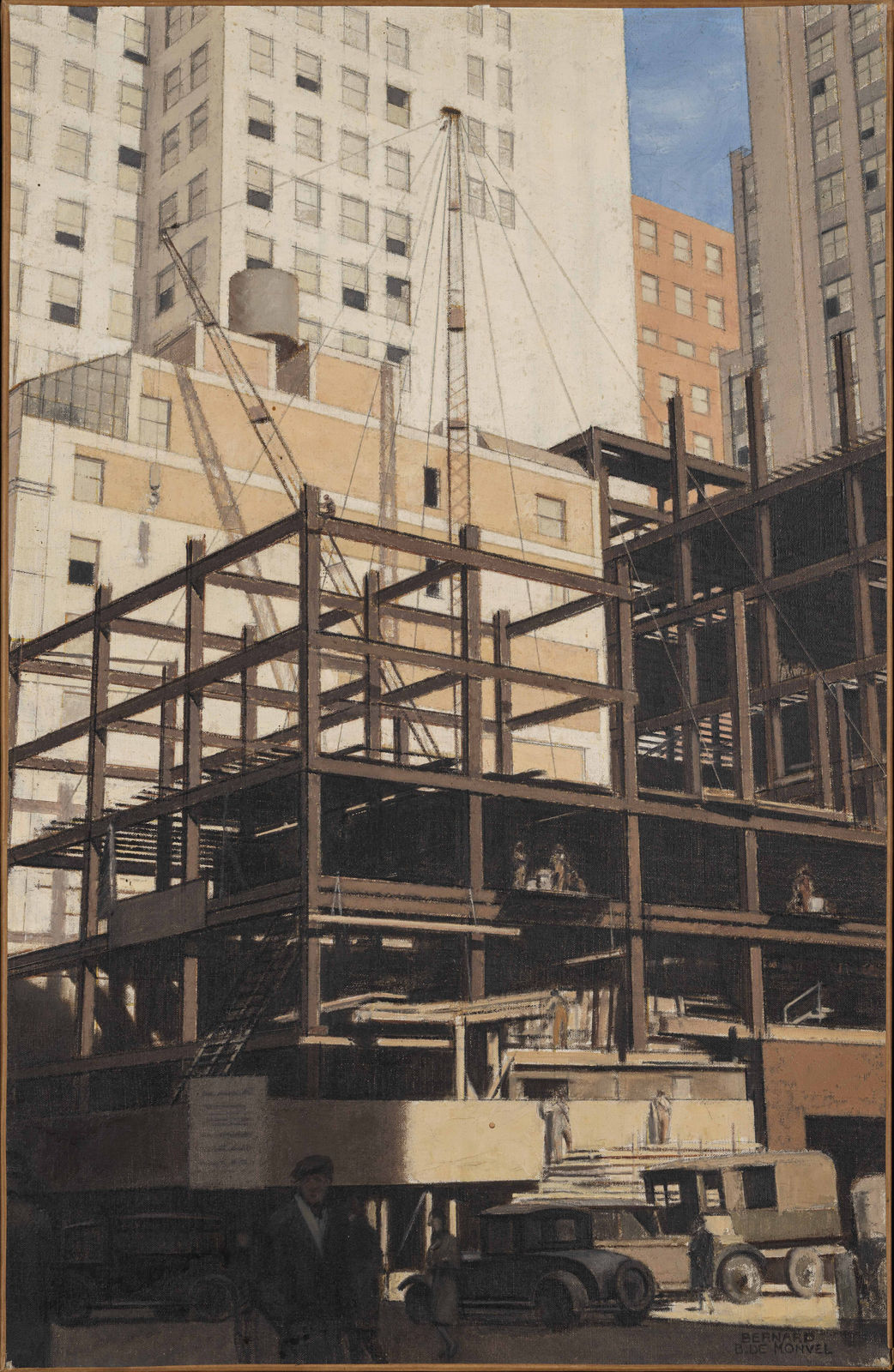 Bernard Boutet De Monvel , Construction of the Roxy Theatre, NYC, Circa 1930-31