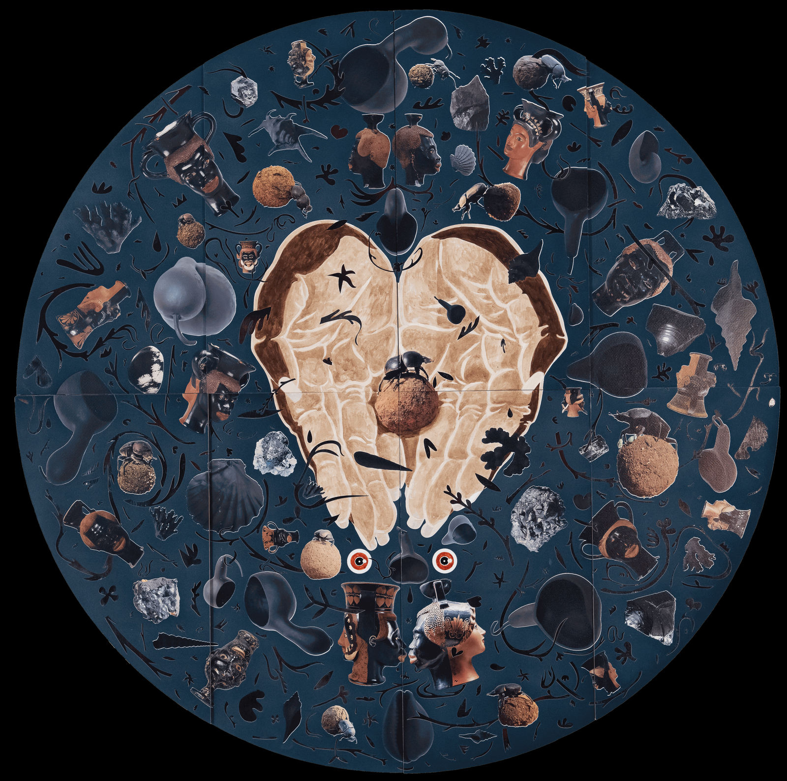 William Villalongo, Black Menagerie (Khepri & Janus) , 2023