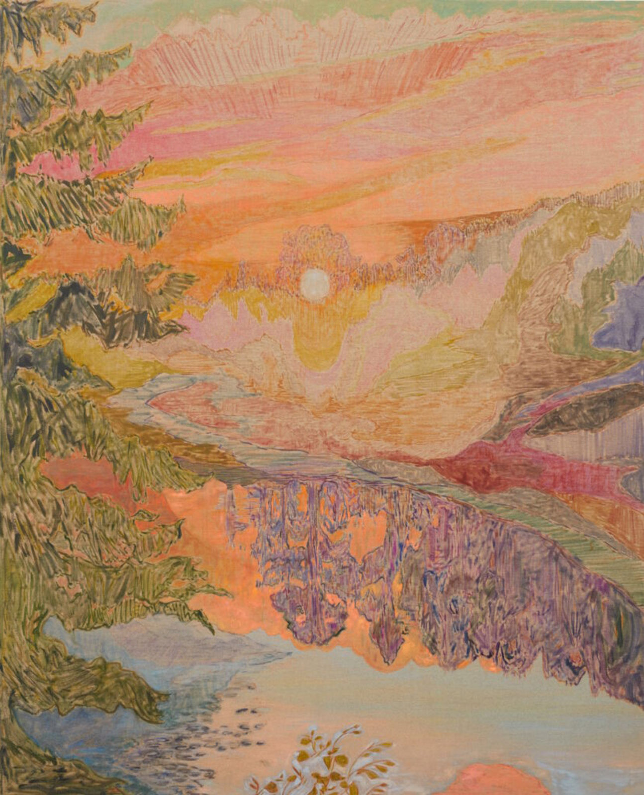 Hayley Barker, Riverwood 3, 2021. Oil on linen. Promised gift of the Scantland Collection