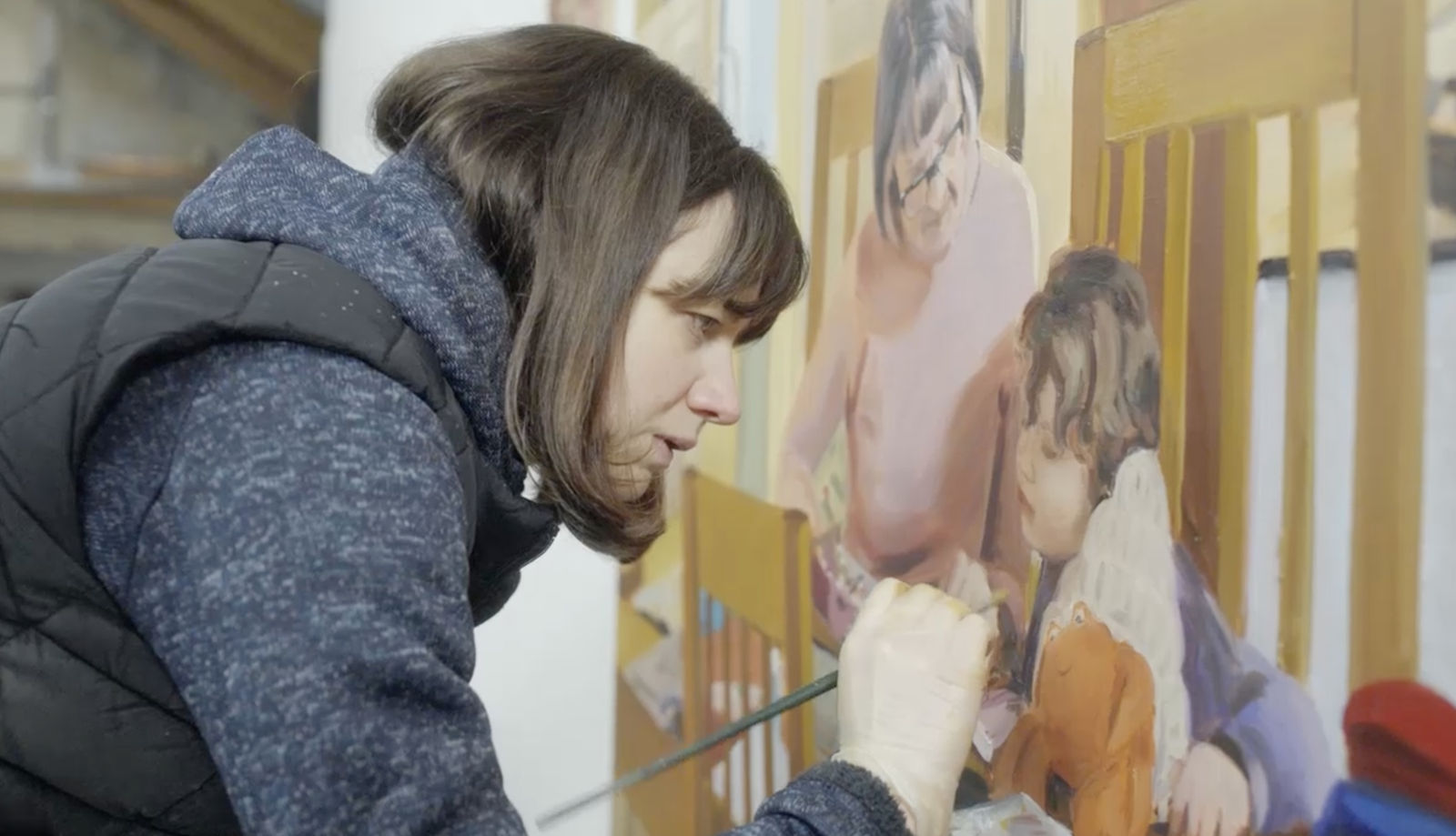 Film still from Caroline Walker: Women's Work, directed by Nicola Black, 2026.