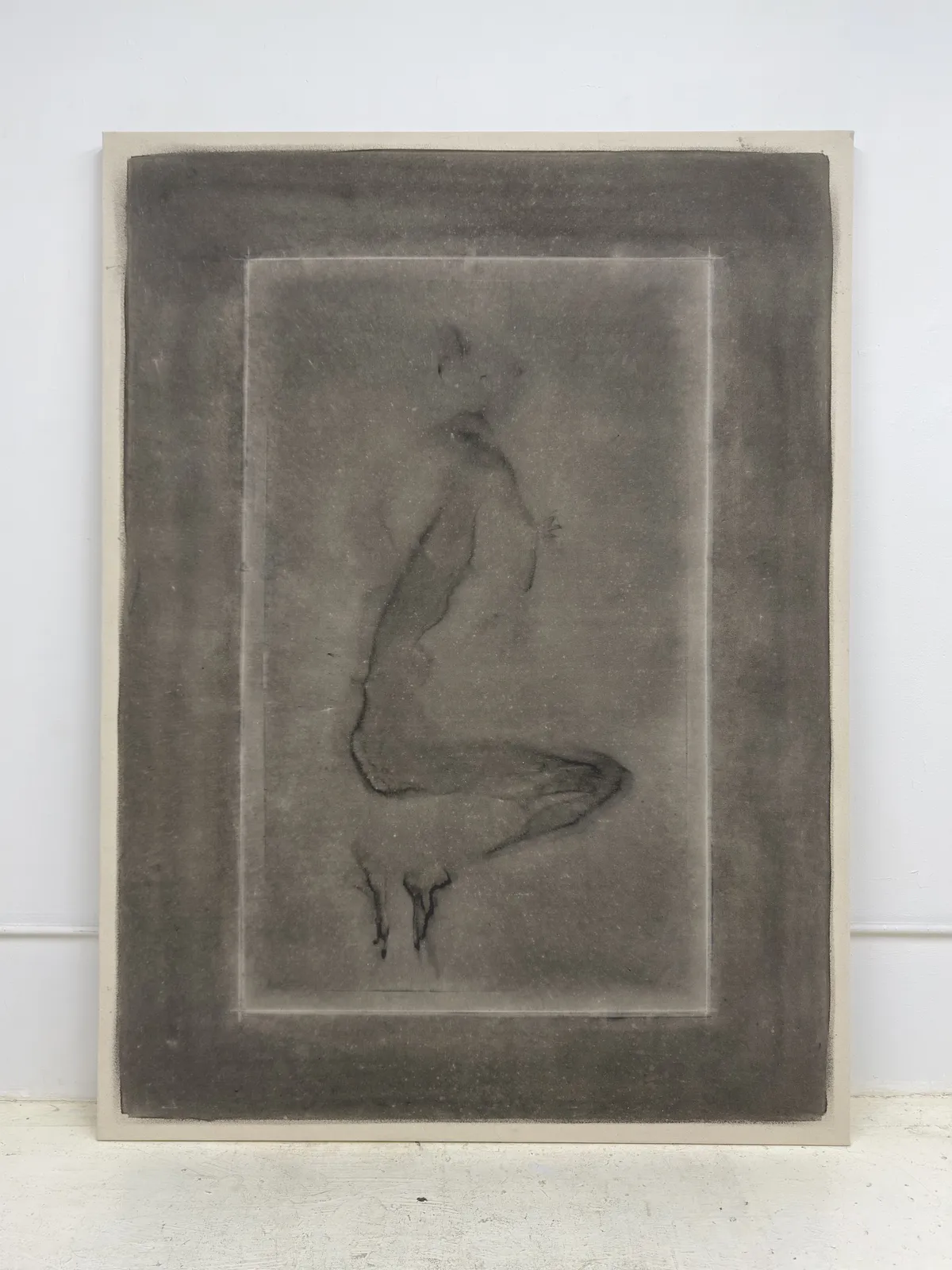 Ren Light Pan, An Eastward Sleep, 2025, Ink, water, 98.6F (37C) and canvas, 198 x 147.5 cm