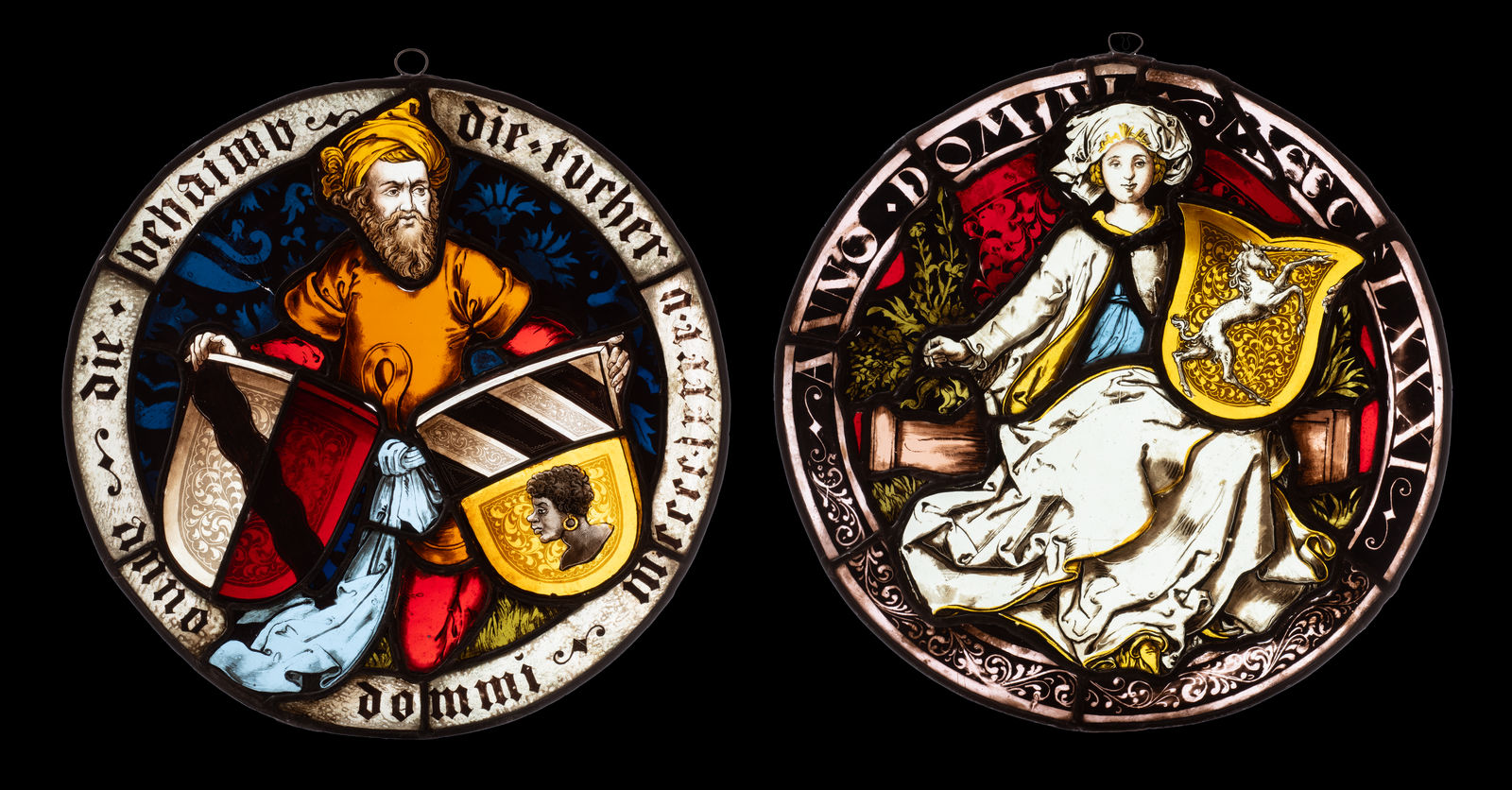 Two Stained-Glass Emblems