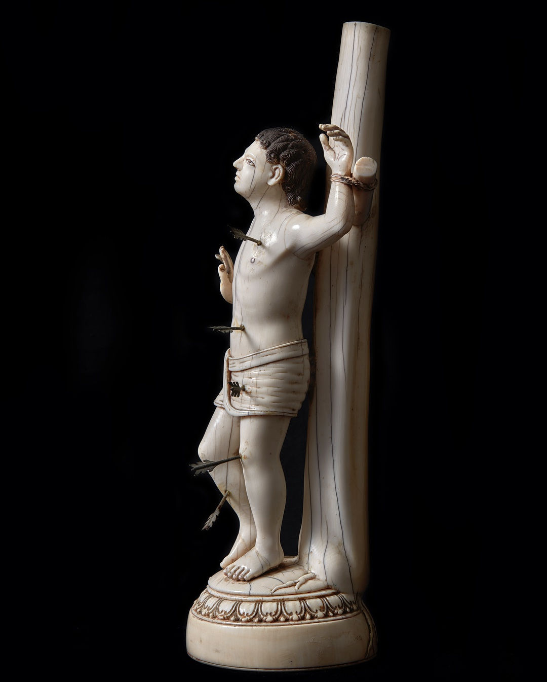 Indo-Portuguese Ivory Figure of Saint Sebastian, 17th century