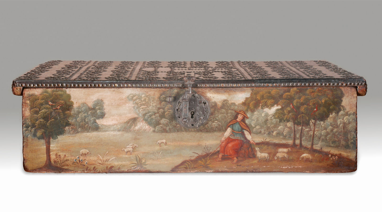 Chest with a Religious Scene and Landscapes, Late 17th century - Early 18th century