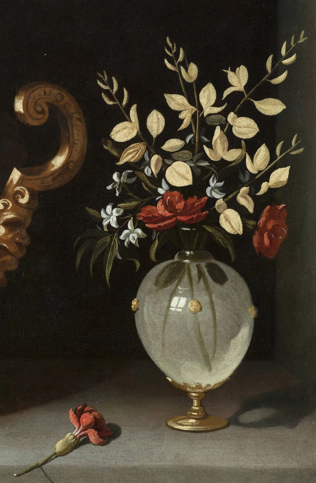 Juan van der Hamen y León (Madrid, 1596 – 1631), Large Fruit Stand with Figs and Flower Vases, 1623