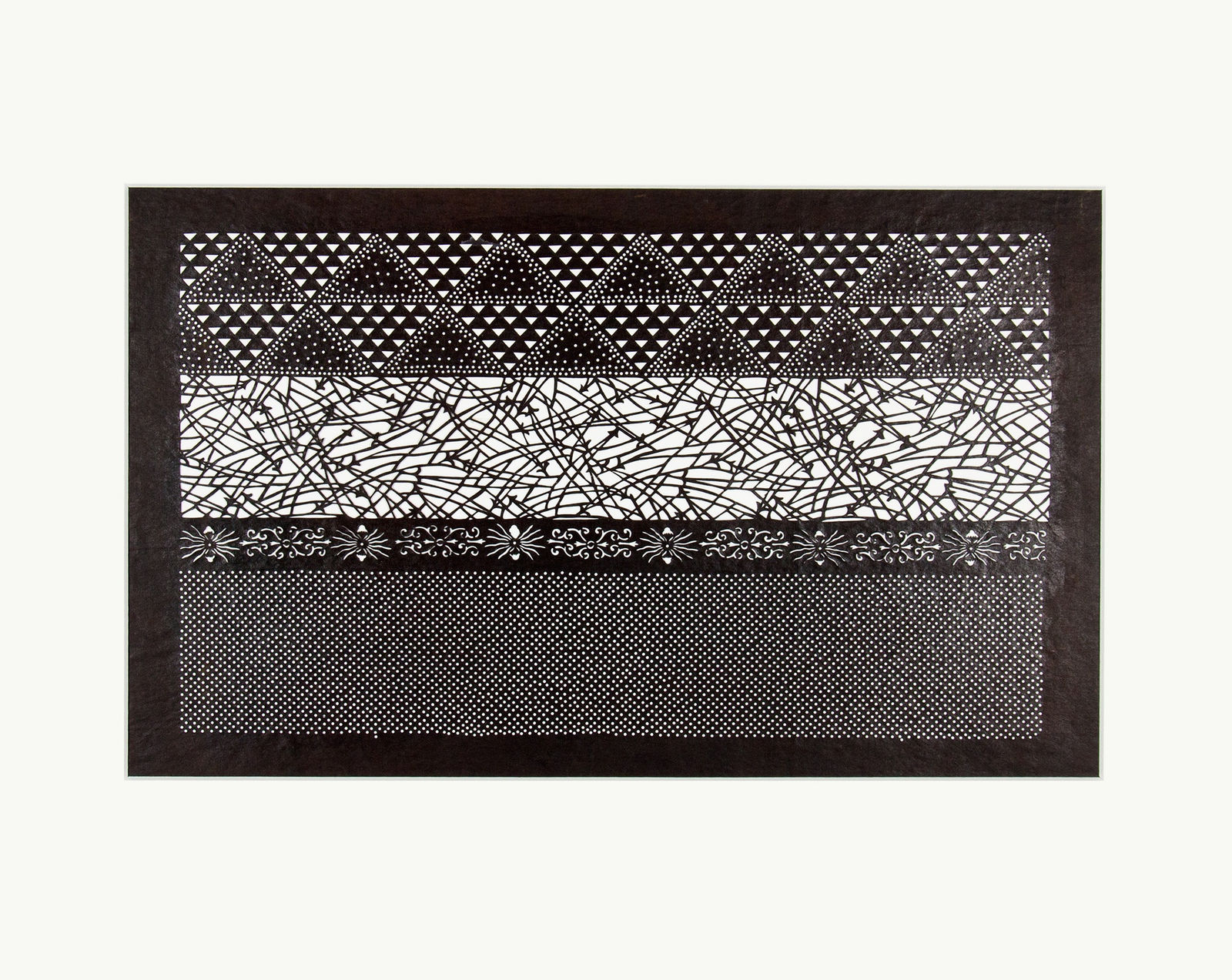 Katagami / Uwagami, #016793  Katagami (Textilfärbeschablone), Japan, Späte Edo-Zeit / Meiji-Zeit (2. H. 19. Jh. / Anfang 20. Jh.)