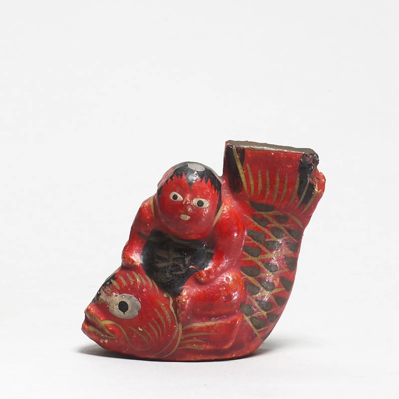 Ningyô , #002255 Neri-ningyô - Figur aus Segemehlknetmasse, Kintoki/Kintarô, 19. Jahrhundert