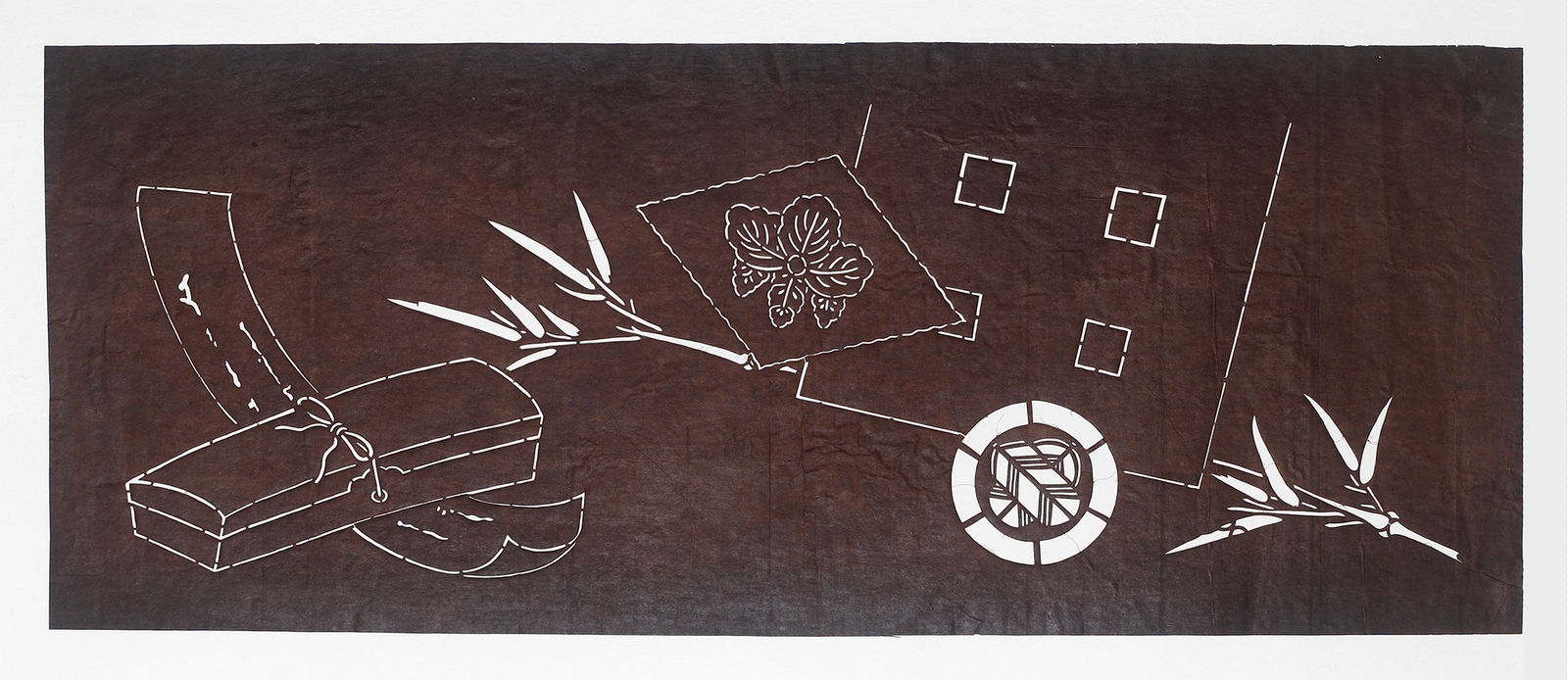 Katagami / Uwagami, #016972  Katagami (Textilfärbeschablone), Japan, Späte Edo-Zeit / Meiji-Zeit (2. H. 19. Jh. / Anfang 20. Jh.)