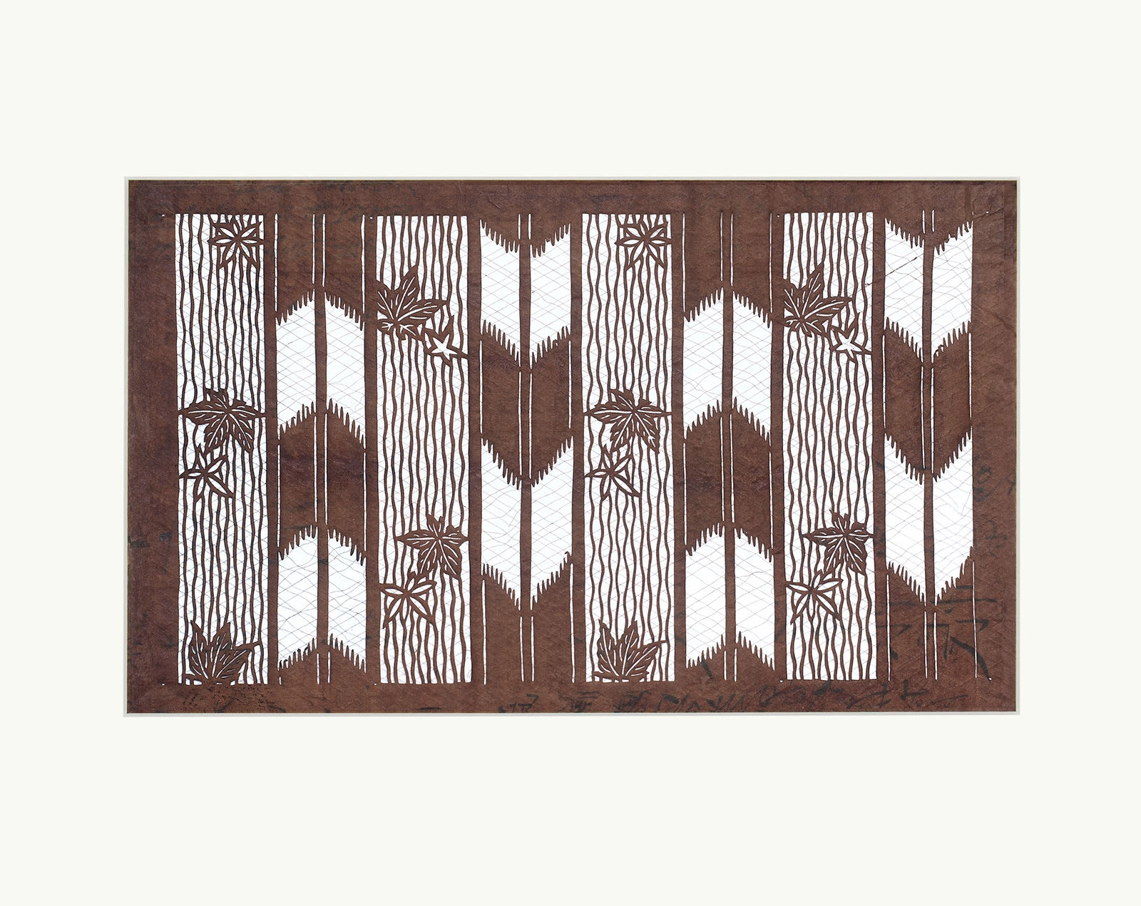 Katagami / Uwagami, #004881  Katagami (Textilfärbeschablone), Japan, Späte Edo-Zeit / Meiji-Zeit (2. H. 19. Jh. / Anfang 20. Jh.)