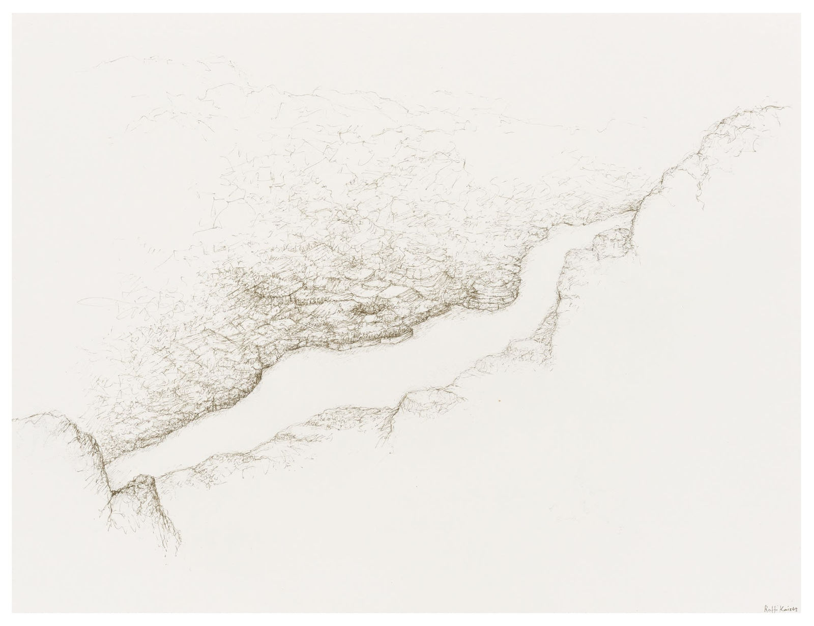 Ink on paper, #022428  Landschaft, 2018-2021