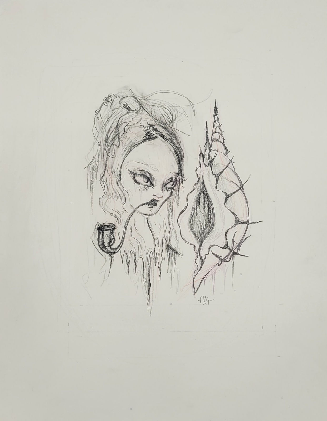 Camille Rose Garcia, Song for the Ocean / SOLD / 17 x 14