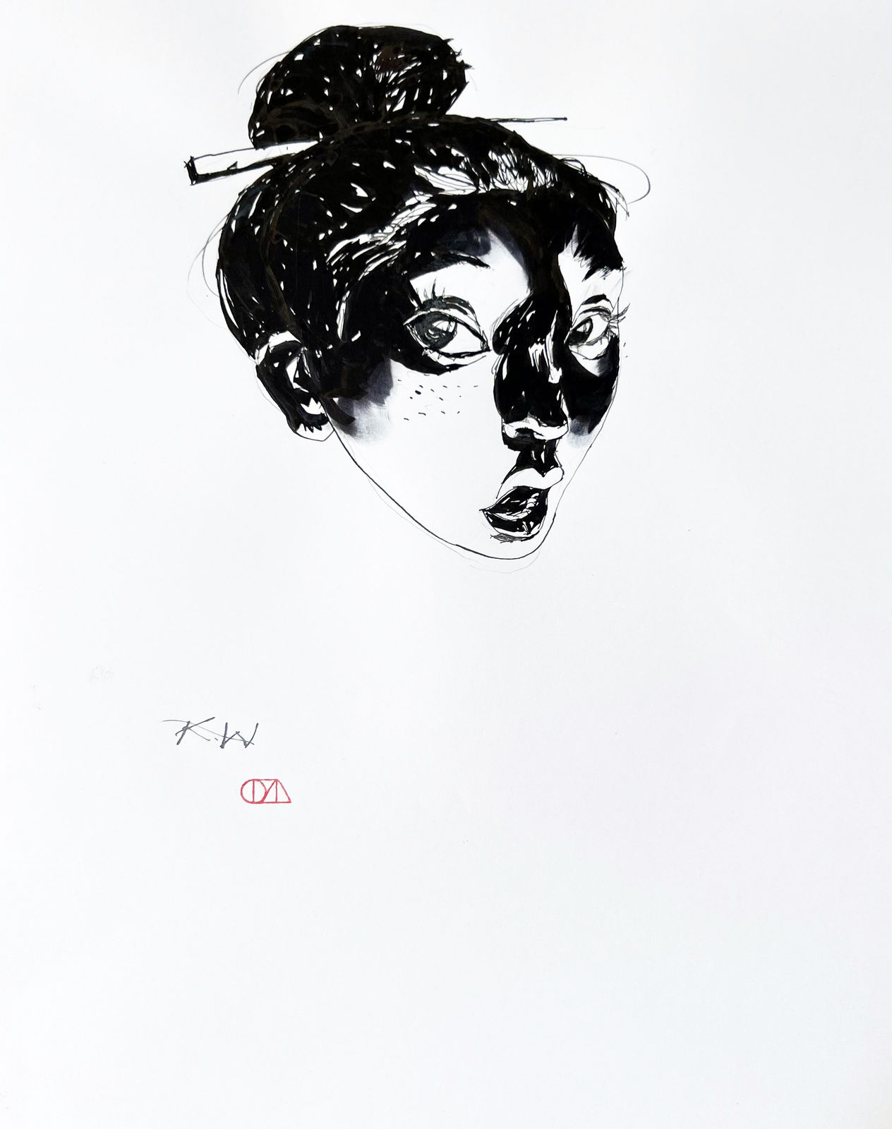 Kent Williams, The Sympathy of Benten: Face (profile) - SOLD, 2021