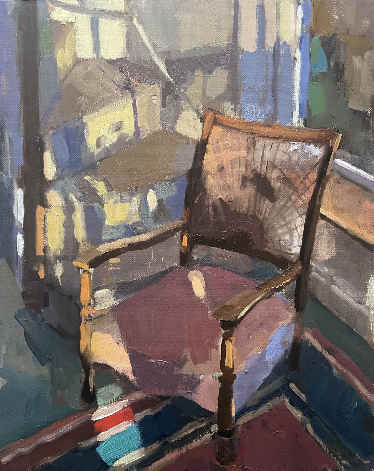 Nia MacKeown, The Sunroom chair in evening light, 2023