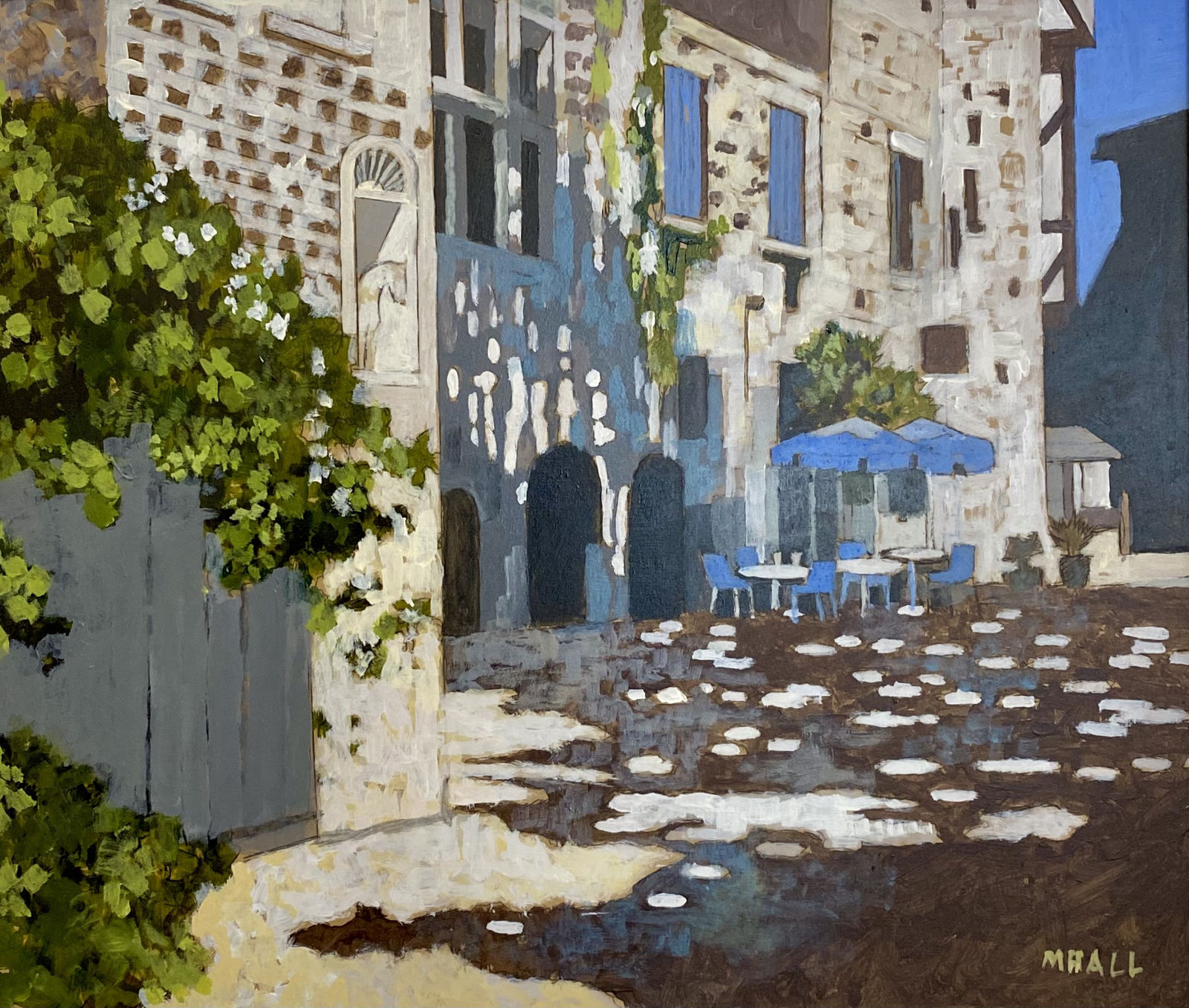 Mike Hall, Blue umbrella in Provence, 2024