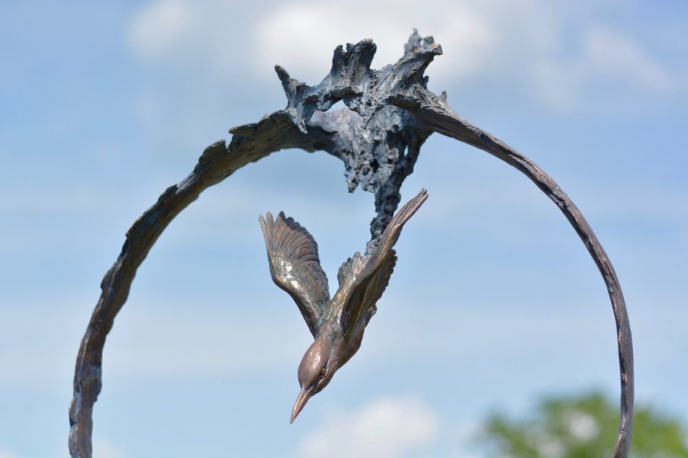 Tanya Russell, ‘BREAKING THE SURFACE’ KINGFISHER DIVING SCULPTURE, 2025