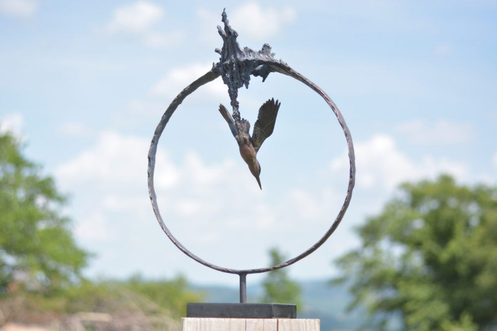 Tanya Russell, ‘BREAKING THE SURFACE’ KINGFISHER DIVING SCULPTURE, 2025